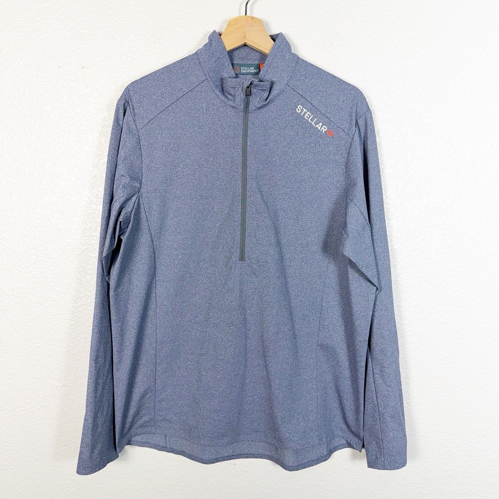 Stellar Equipment The Ultralight Mid T Neck 1/2 Zip Pullover Size L Blue